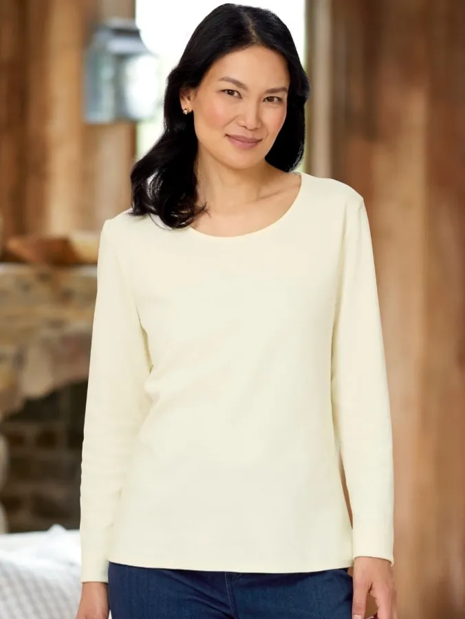 Women's USA Cotton Crewneck Long-Sleeve Tee