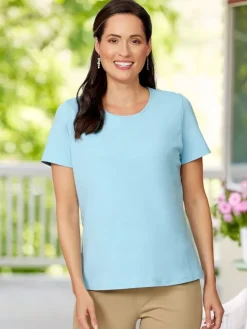 Women's USA Cotton Short-Sleeve Crewneck Tee