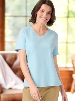 Women's USA Cotton V-Neck Short-Sleeve Tee