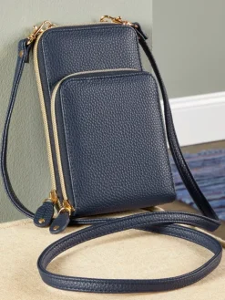 Women's Vertical RFID-Blocking Crossbody Bag