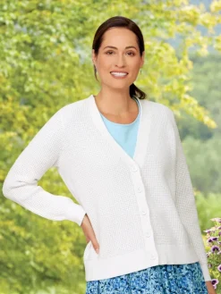 Women's V-Neck Shaker Cotton Cardigan