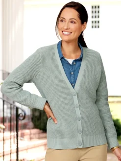 Women's V-Neck Shaker Cotton Cardigan