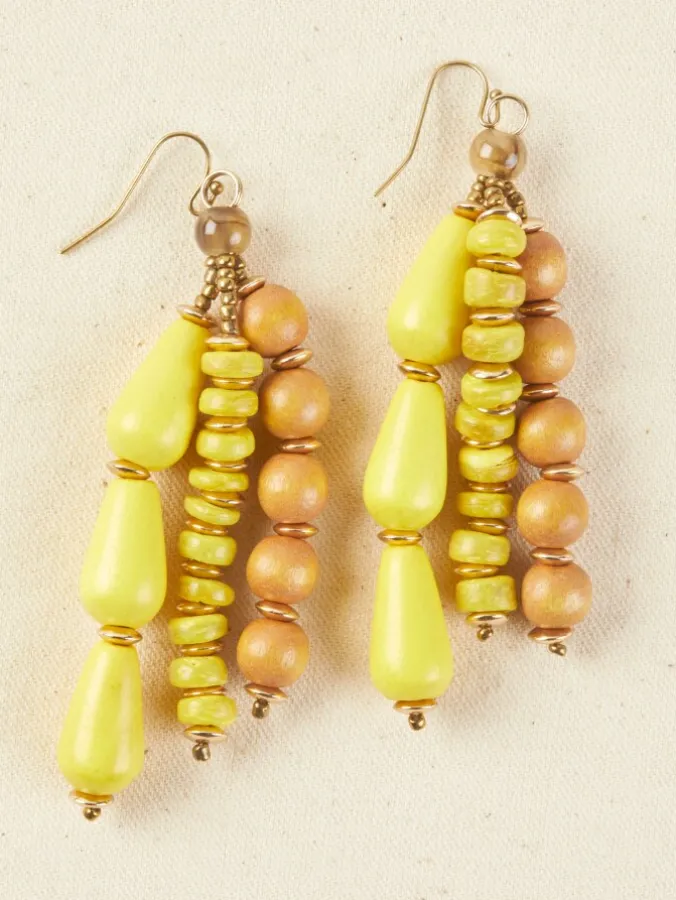 Wooden Bead Earrings