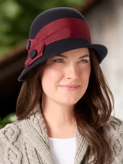 Wool Felt Cloche With Side Button