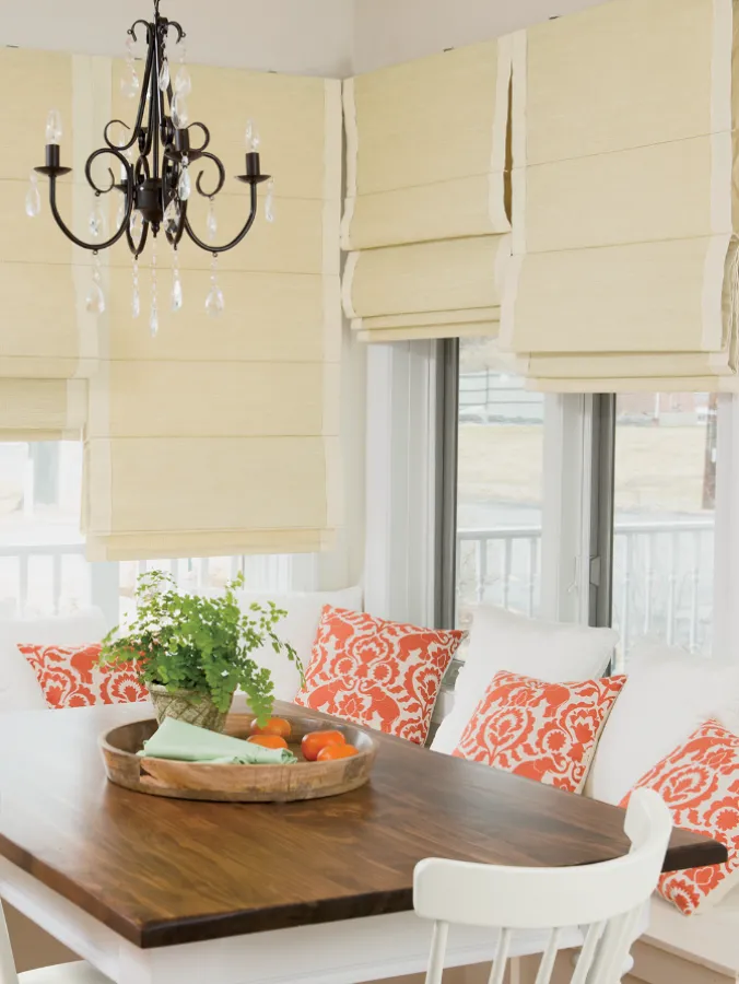 Woven Cane Paper Thermal Room-Darkening Cordless Roman Shade