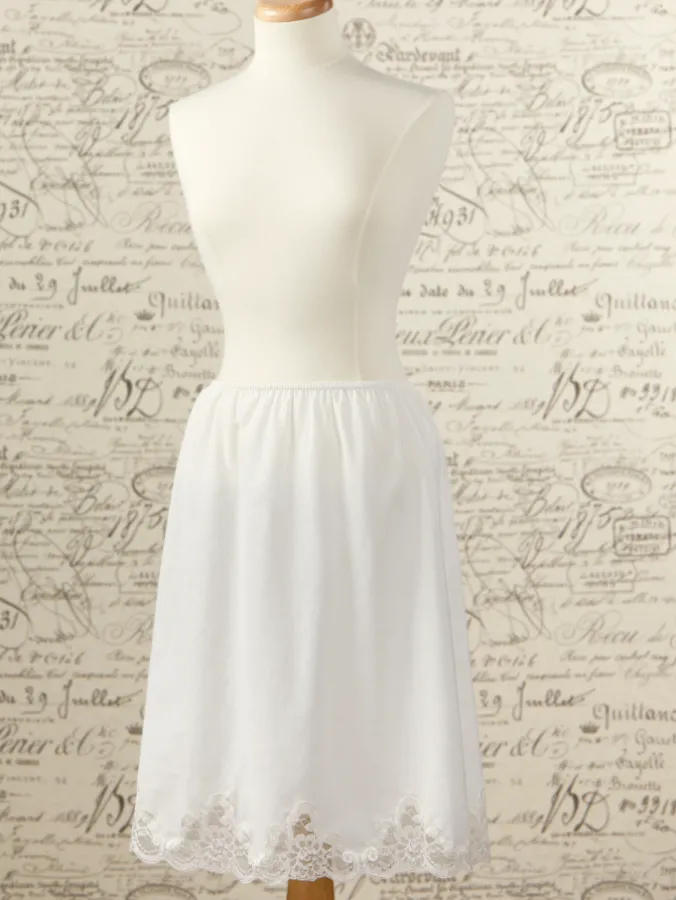Woven Cotton Batiste Half-Slip