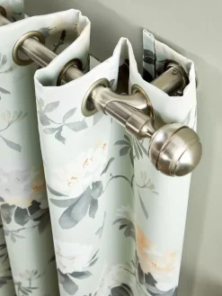 Wrap Around Adjustable Blackout Curtain Rod With Ball Finial, 1 Inch