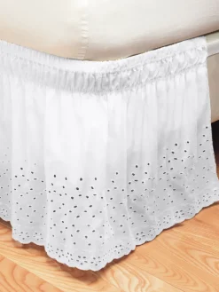 Wraparound Bed Skirt, In Solid or Eyelet