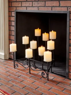 Wrought Iron Fireplace Candelabra