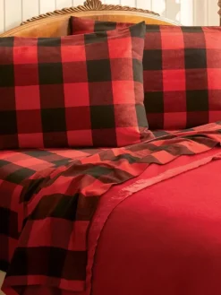 Yarn-Dyed Plaid Portuguese Cotton Flannel Sheet Set