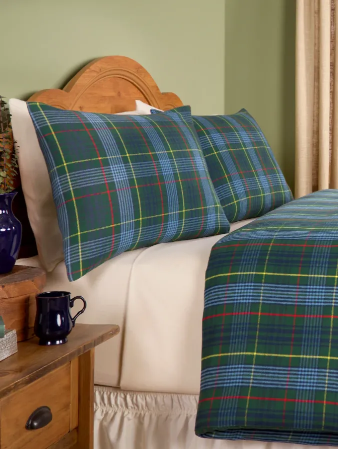 Yarn-Dyed Plaid Portuguese Cotton Flannel Duvet Cover