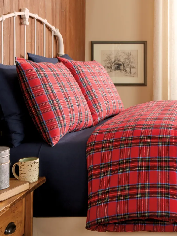 Yarn-Dyed Plaid Portuguese Cotton Flannel Duvet Cover