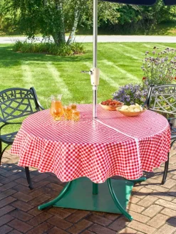 Zip-Off Vinyl Umbrella Tablecloth